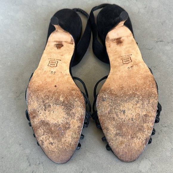 Manolo Blahnik Black Strappy Slingback Heels Size 8 - Picture 7 of 7